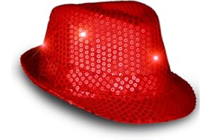 FlashingBlinkyLights Sequin Light Up LED Fedora Hat