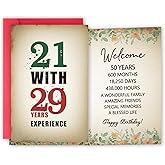 Funny 50th Birthday Card, 50th Birthday Gifts for Him Her, Unique 50th Birthday Decorations for Men Women, Happy 50 Year Old Birthday Card Gifts for Husband Wife,8x5.3 Inches,Double-Sided.