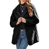 Vipwest Womens Fleece Jacket Hooded Winter Warm Full Zip Long Sleeve Sherpa Jacket Coat Outerwear with Hood (S-5XL)