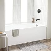 Signature Hardware 447042 Sitka 60" Three Wall Alcove Acrylic Soaking Tub with Pre-Drilled Overflow Hole