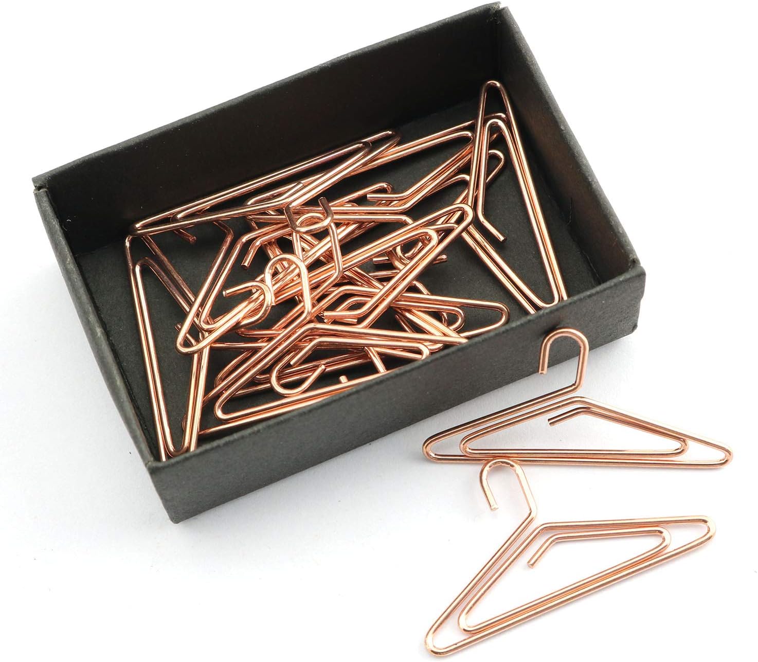 NX Garden Paper Clips 12PCS Hanger Shape Rose Gold Note Clips Photo Sign Clips Metal WireBookmark Clips for Home and Office