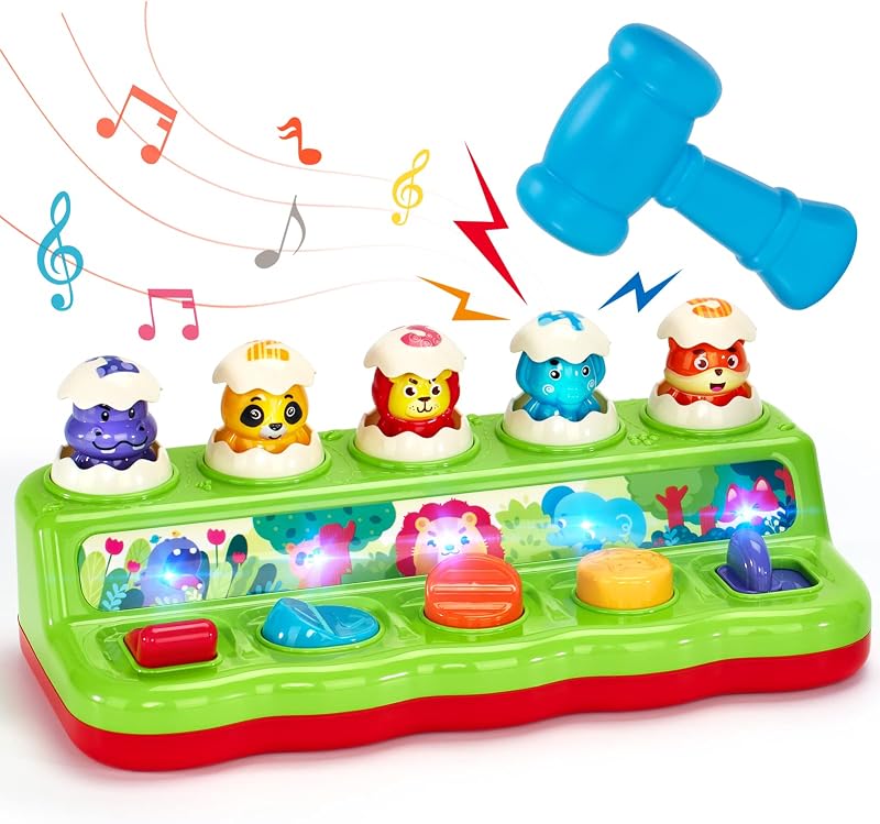 Hahaland Pop Up Montessori Toy with Hammers for 12 Months+ Boys & Girls