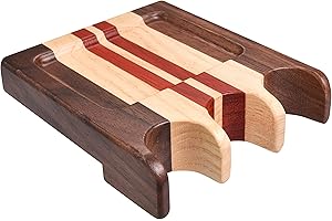 BILLIARDS XPRESS Pool Stick Holder - Portable Cue Claw Rack for Table, Bar or Chair Weighted Solid Wood with Rounded Edges and Non-Slip Pad (Multi Wood, 3 Cue Claw)