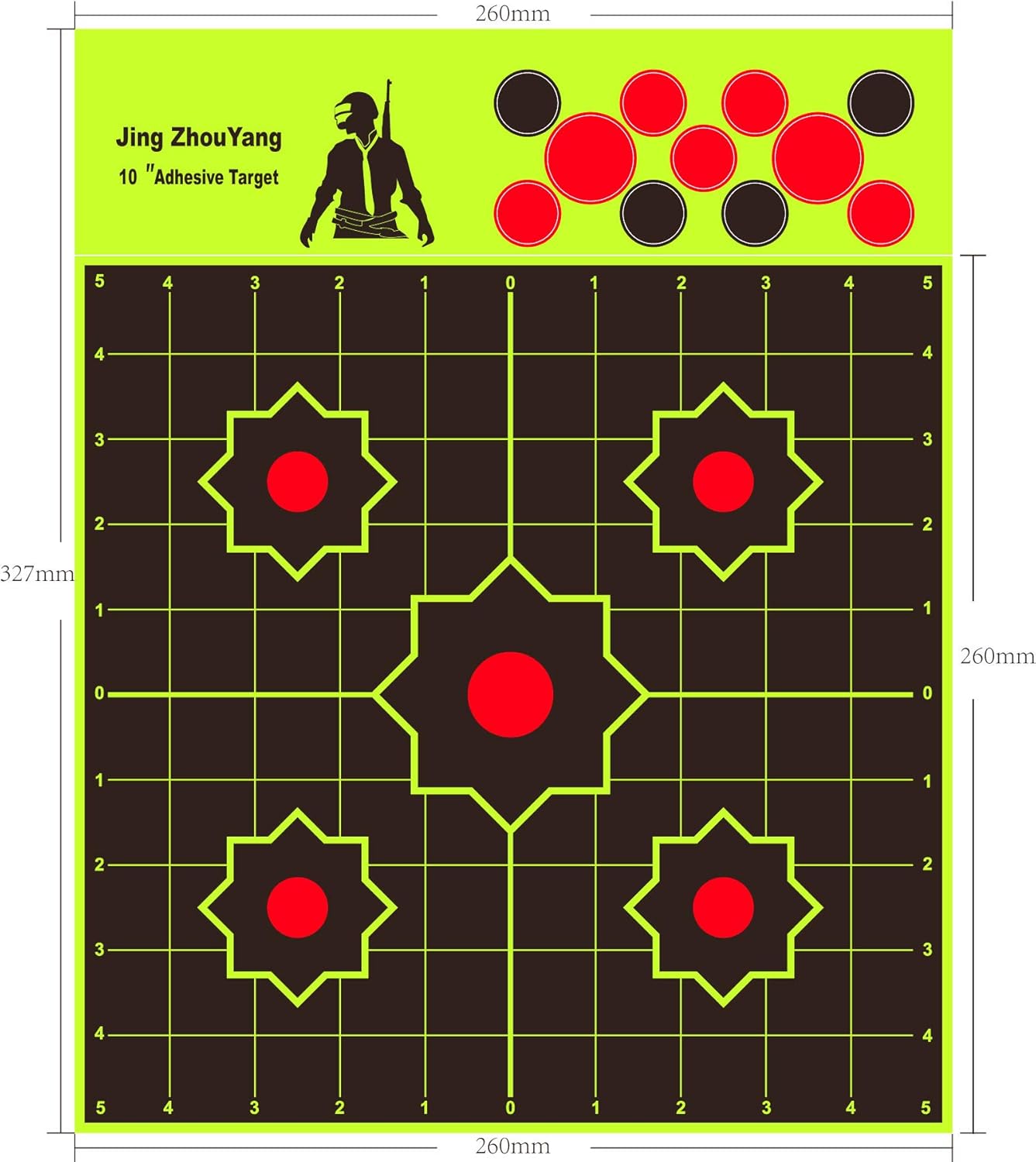JingZhouYang - Reusable Splash Shooting Target, 10 x 10inch self-Adhesive Fluorescent Yellow Aiming Target for Indoor and Outdoor Shooting ranges : Sports & Outdoors