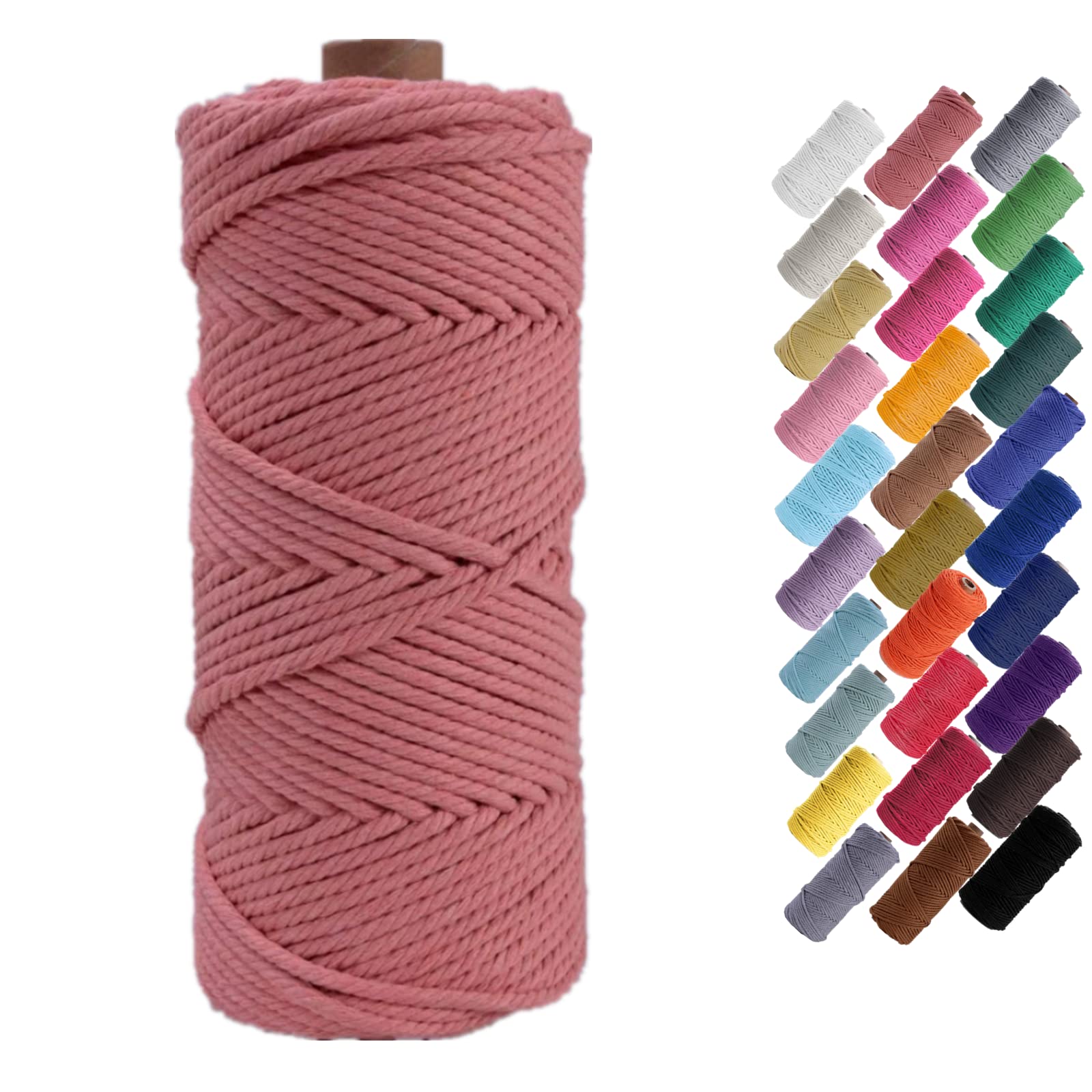 Binwat 3mm x100m Natural Cotton Macrame Cord DIY Craft Cord Spool Twine Rustic String Cotton Rope for Wall Hanging,Plant Hangers,Crafts,Knitting,Decorative Projects — image 1