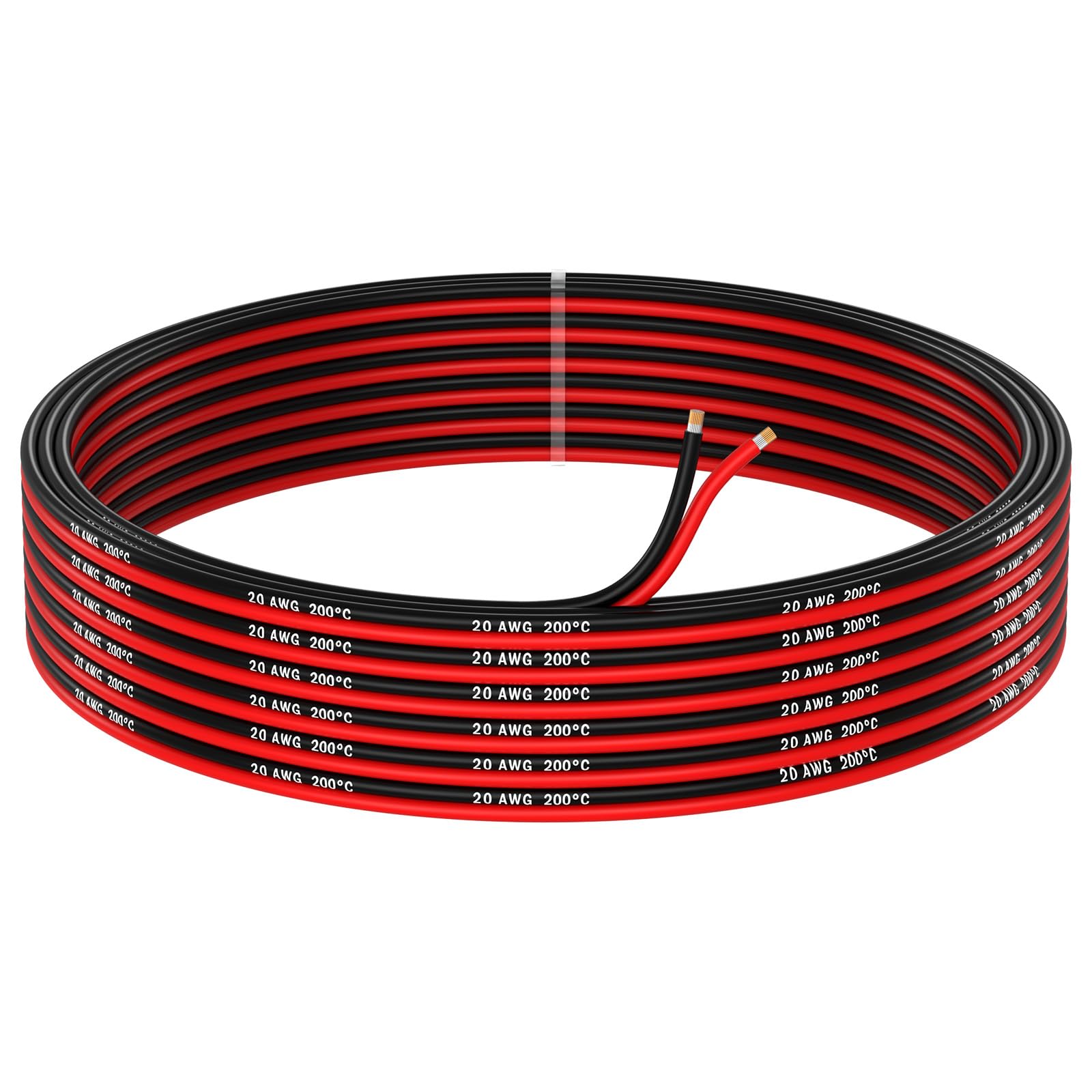 MMOBIEL 20 Gauge Electrical Wire Parallel - 20 AWG 32.8ft / 10m - Tinned Copper Cable - 2 Conductor for Automotive Wire - Led Strips, Audio/Speaker Wire, Low Voltage Landscape Lightning, Lamps