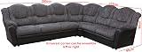 Sofas and More Texas Corner Sofa 6 Seat Chenille Grey Black Living Room Couch view 2