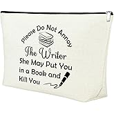Mxrymvu Writer Gift Makeup Bag Author Gift Writer Gift Ideas Cosmetic Bag Novelist Gift Funny Gift for Women Friend Sister Co