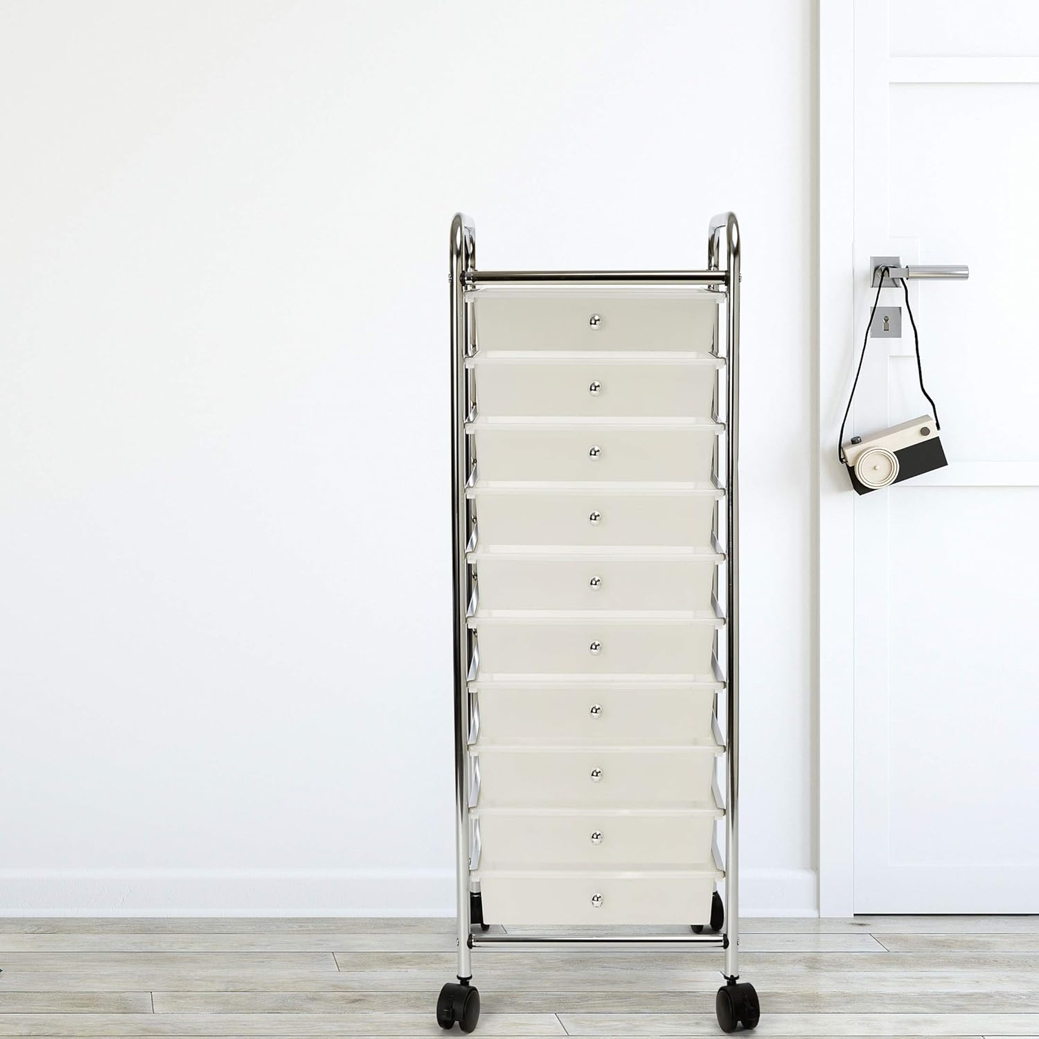 Seville Classics Large 10-Drawer Multipurpose Mobile Rolling Utility Storage Organizer Cart, White: Home & Kitchen