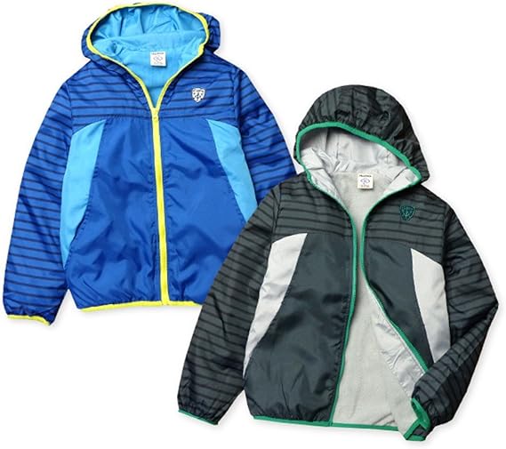 Amazon 子供服 男の子 アウター フルジップ ジャケット 裏フリース フード付 カラーパイピング キッズ コート ジャケット 通販