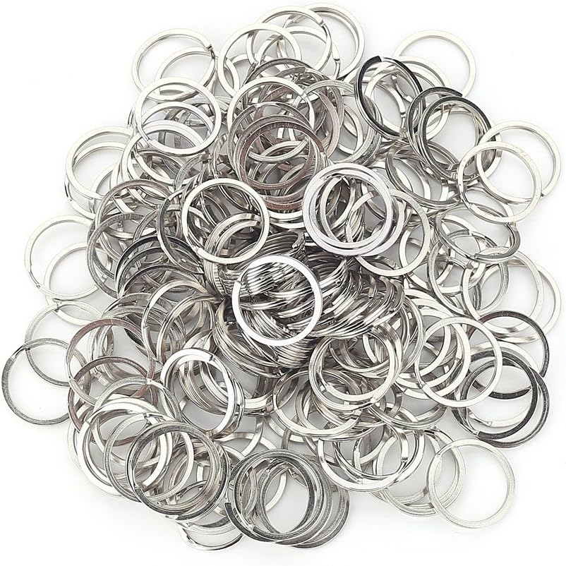 200pcs Round Metal Split Keychain Rings for Car Home Keys Organization DIY Crafts Makings (20mm)