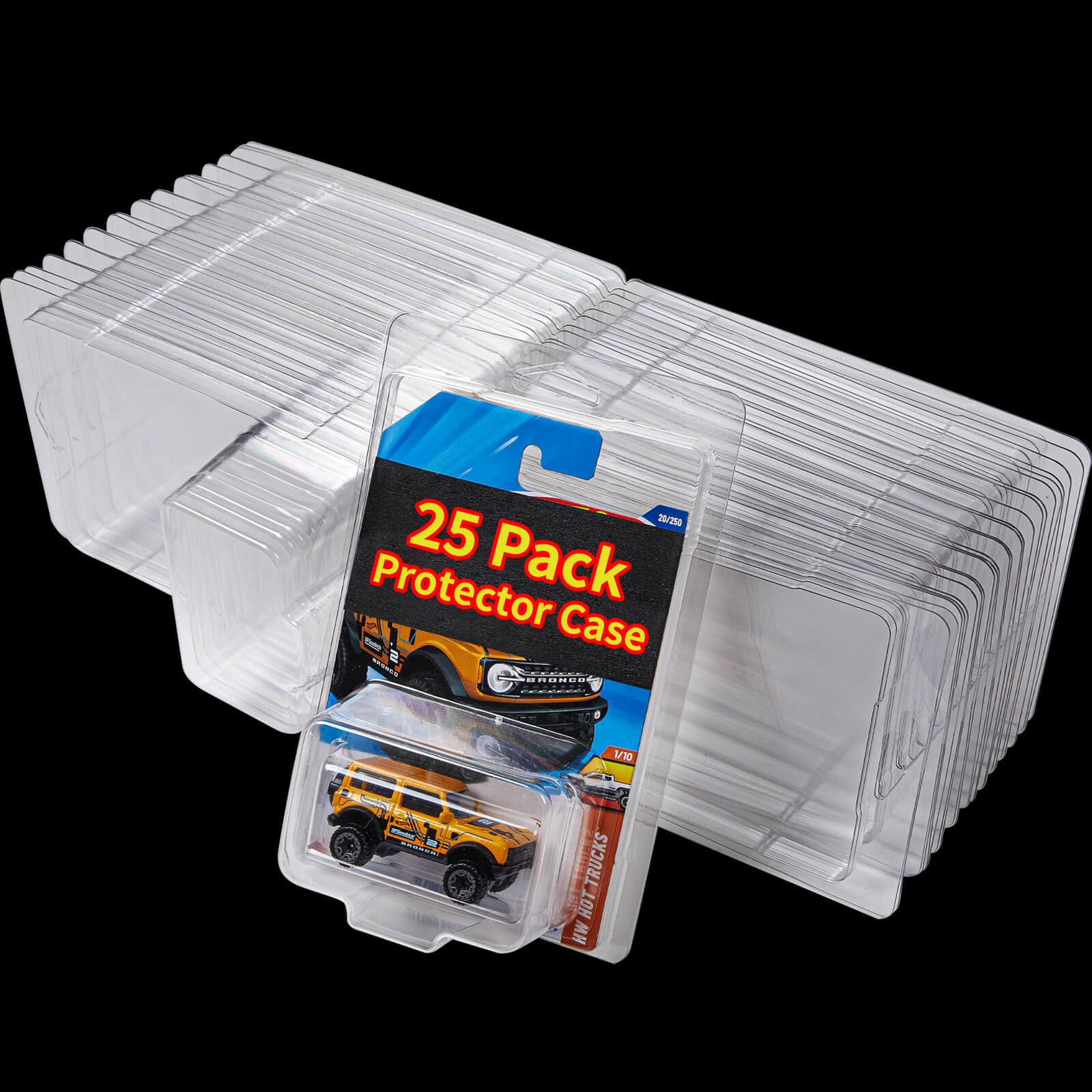 Photo 1 of SUNFATT Protector Case for Hot Wheels,25 Pack Display and Storage Protector Packs for 1/64 Scale Diecast Cars,Clear Plastic Showcase with Snap-fit Clasp,Fits Basic Hot Wheels and Matchbox Cars