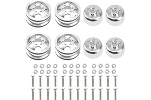 Vgoohobby Metal RC Wheel Rim Hub Compatible with WPL B1 B14 B16 B24 B36 C14 C24 C34 B36 1/16 RC Car (Silver)