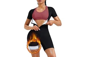 KUMAYES Sauna Suit Sweat Vest Waist Trainer for Women 4 in 1 Slimming Full Body Shaper Fitness Workout Top with Sleeve Shorts