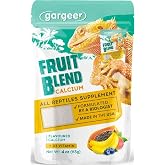 Gargeer 4oz All Reptile Calcium+D3+Fruits Blend, Ultrafine, Made in USA | Fruit-flavored calcium dust with D3! Organic banana, papaya, mango &amp; blueberry boost flavor &amp; stick to feeder bugs