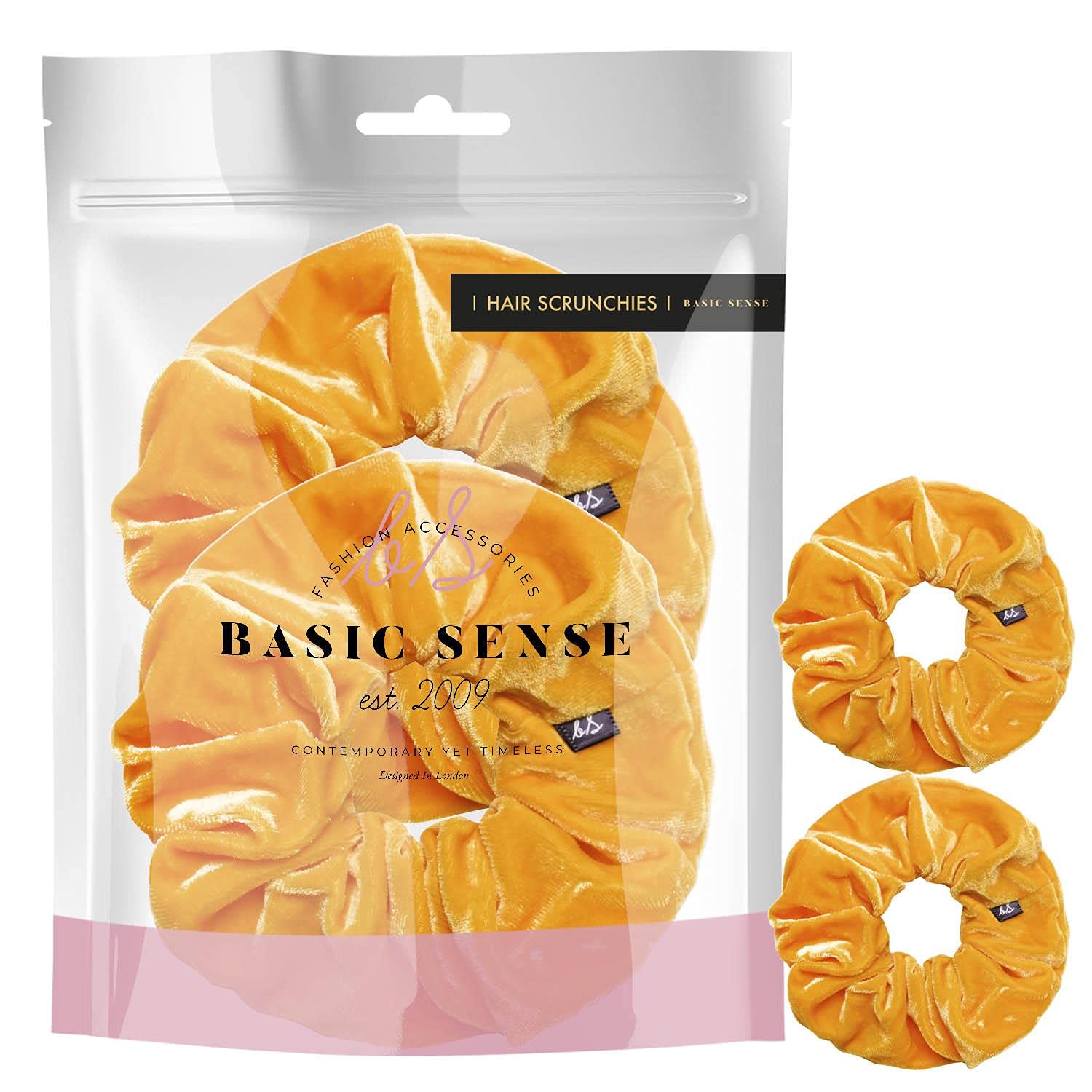 Velvel Scrunchie, Yellow 2pcs