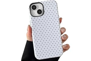 TQLGY for iPhone 13/iPhone 14 Case, Cute Polka Dot Phone Case Shockproof Slim Soft TPU and Hard PC Protective Cover for Women