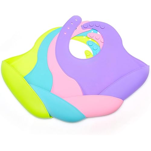 Silicone Baby Bib, BPA Free, Easy Clean up
