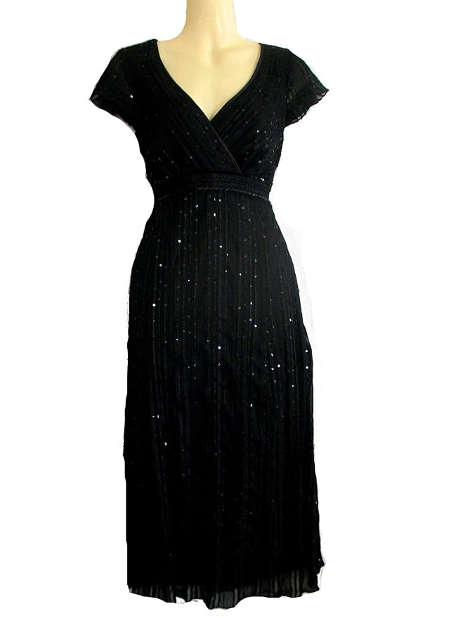 M&S Marks & Spencer Autograph Black Sequin Party Evening Cocktail Dress