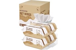 IMMCUTE 400 Coconut Oil Dog Wipes for Paws and Butt Large Thick Puppy Wipes for Dogs Face and Body Dog Wipes Cleaning Deodorizing Cat Wipes Cleaning Fur and Butt Big Doggie Wipes Doggy Wipes Bum Dog Ear Wipes