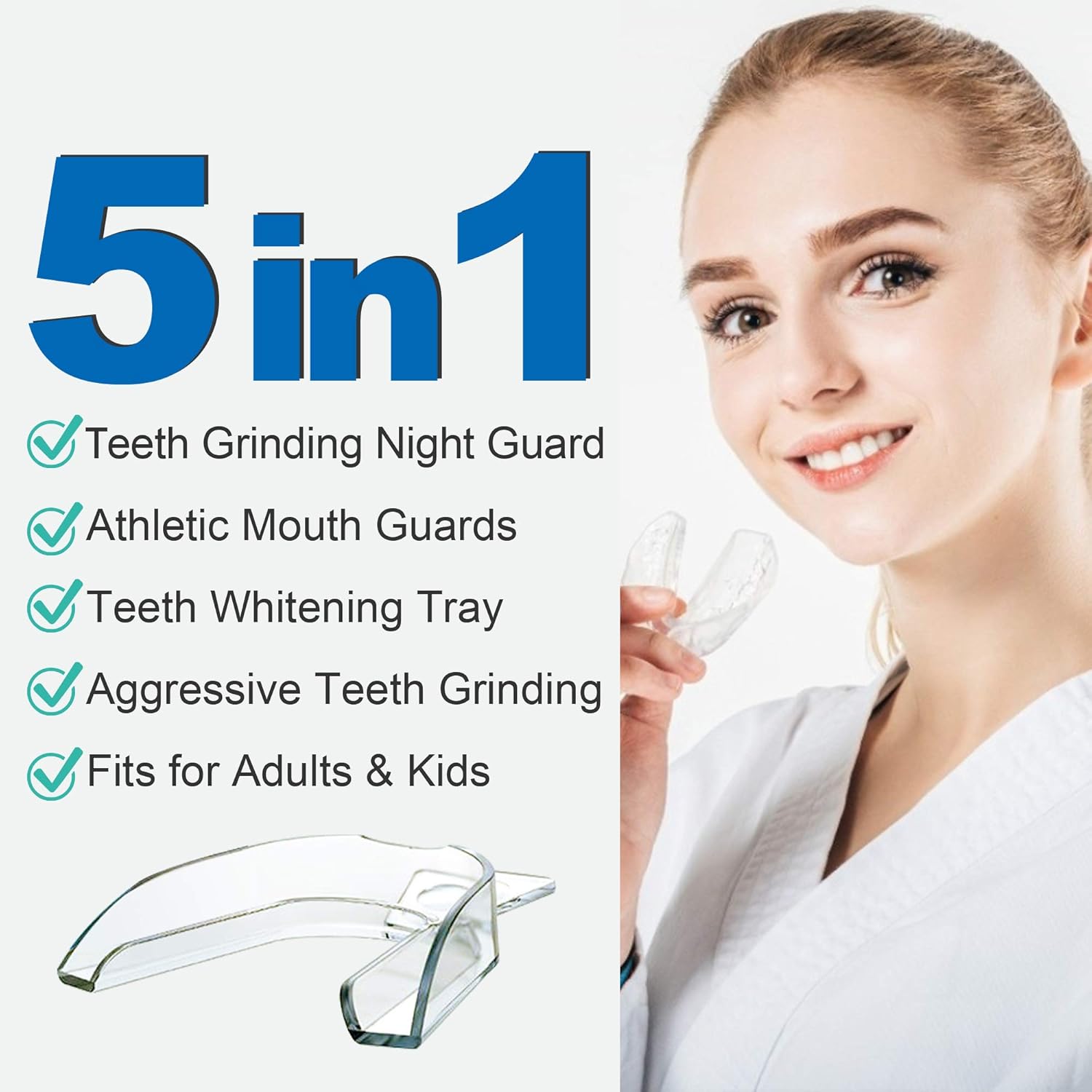 Professional Mouth Guard for Grinding Teeth - Upgraded Dental Guard For Teeth Grinding, Anti Grinding Dental Night Guard, Stops Bruxism, Eliminates Teeth Clenching, Case Include（10PS) : Beauty