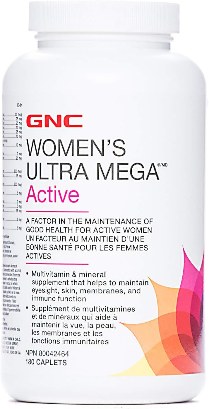 GNC Women’s Ultra Mega™ Active Multivitamin, 180 Caplets, Supports