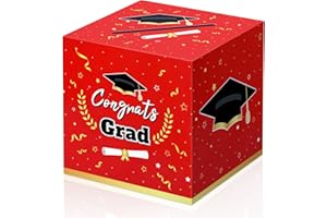 Kelool Graduation Decorations 2025 Red Graduation Card Box Cap Party Decorations,Congrats Grad Cardboard for Grad Party Decor 2025 Gift Favors Grad Parties