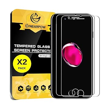 [2 Pack] iPhone 7 Plus/ iPhone 8 Plus Screen Protector, Nearpow [3D Touch Compatible - Tempered Glass] Screen Protector with [9H Hardness] [Crystal Clear] [Bubble-Free Installation] [Scratch Resist]