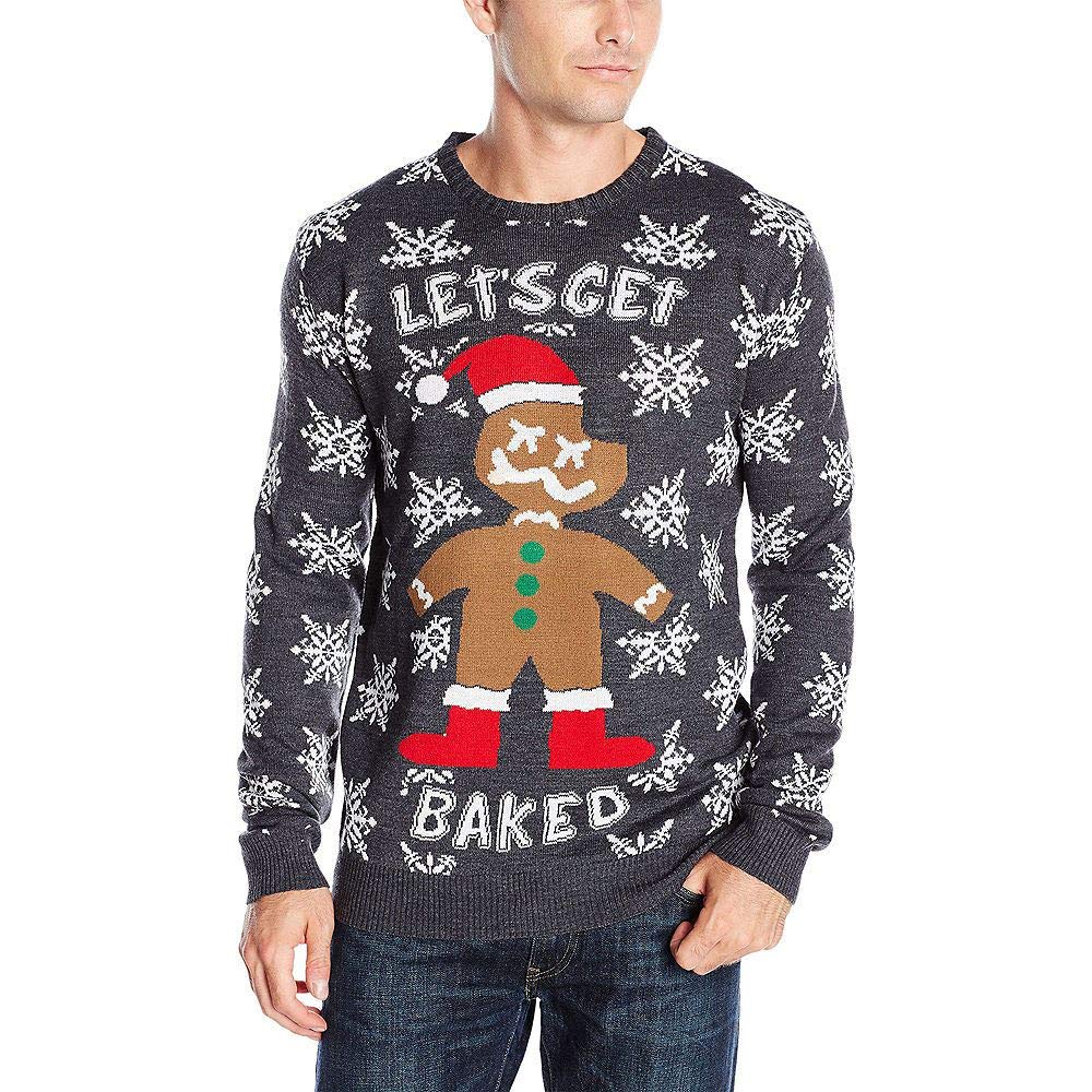 Broken Standard Mens Reindeer Twist Zip Funnel Neck Christmas Jumper