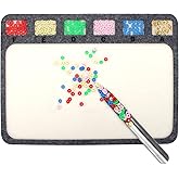 Pletpet 2 PCS Set Bead Mats with Bead Scoop, Beading Trays Boards with Six Individual Grids for DIY Craft Jewelry Making(11.4x8.07inch)