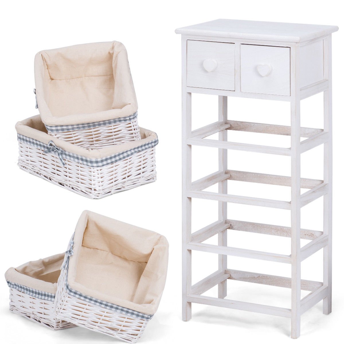 4 Wicker Baskets Chest Cabinet Nightstan Buy Online In Cambodia At Desertcart