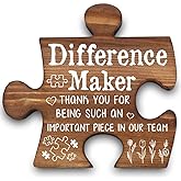 Difference Maker Piece Plaque, Thank You Gift for Team Member, Inspirational Office Decor for Coworker Teacher Nurse Volunteer, 5.5x5.2 Inch,WVV2