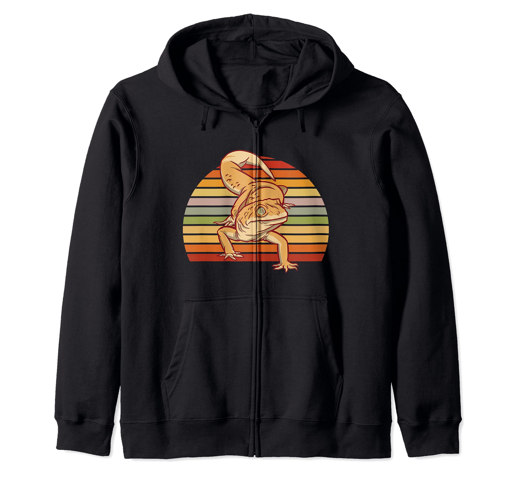 Retro Gecko Lizard Reptiles Salamander Pet Zip Hoodie