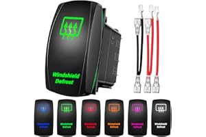 Windshield Defrost Rocker Switch 12V 20A / 24V 10A DC, Marine 5 Pin SPST ON/Off Heavy Duty Toggle Switch, Boat Waterproof Las