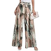 Lepunuo Wide Leg Pants for Women High Waisted Palazzo Pants Work Casual Flowy Tie Knot Trousers with Pockets