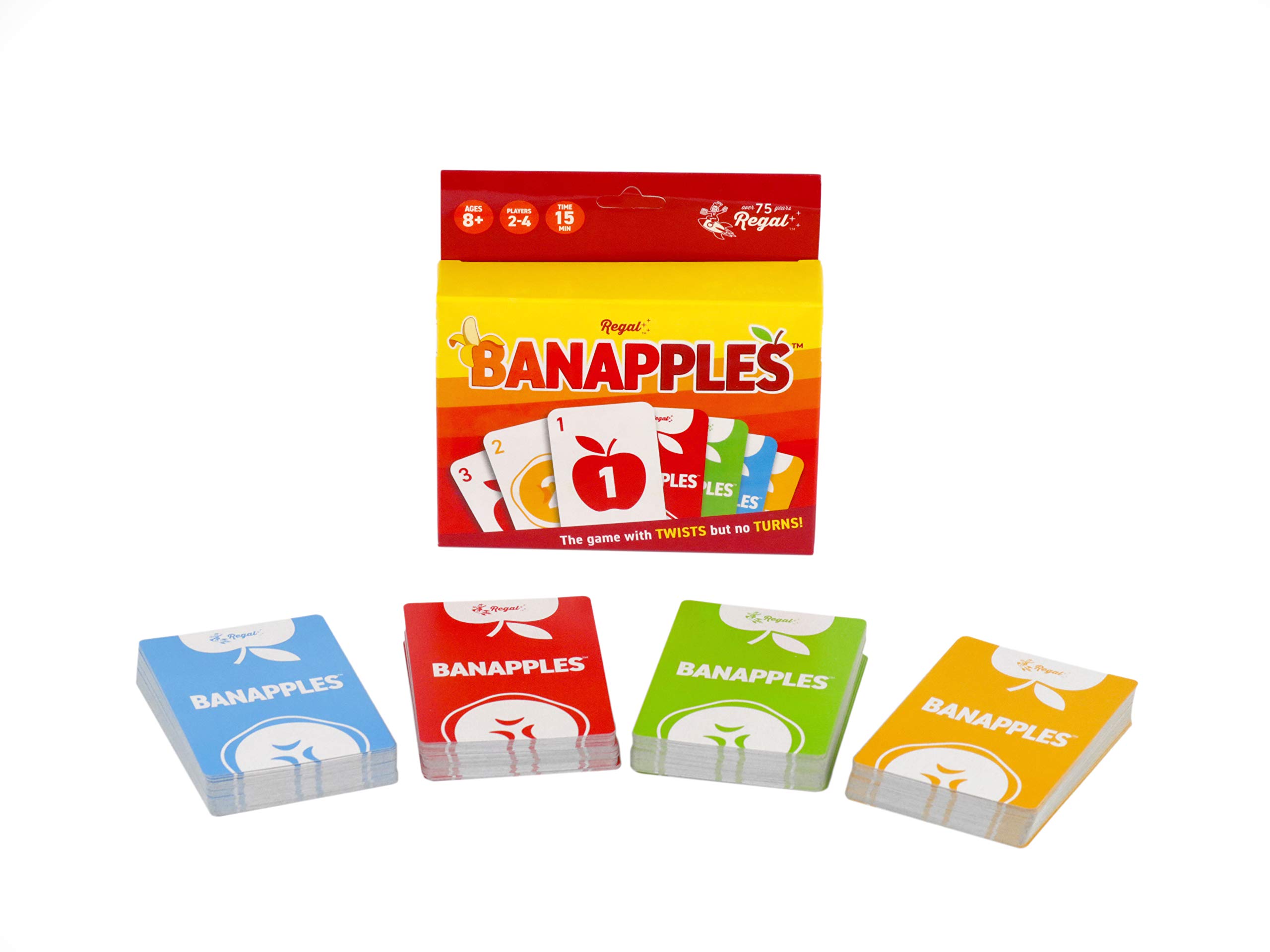 Regal Games Banapples Fun Card Game Set for Kids, Teens & Adults - 2-4 Player Card Games - Fun & Travel Playing Cards for Game Night (4 Decks, 40 Cards Each)