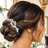 HEREAD Crystal Bride Wedding Hair Pins Silver Rhinestone Bridal Hair Pieces Hair Accessories for Women (Pack of 2) (Silver)