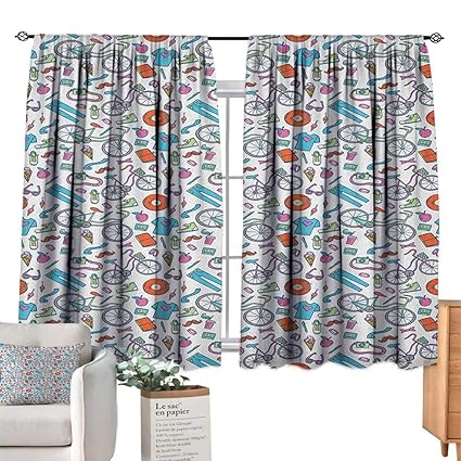 Amazon Com Bicycle Decor Customized Curtains Hipster Lifestyle