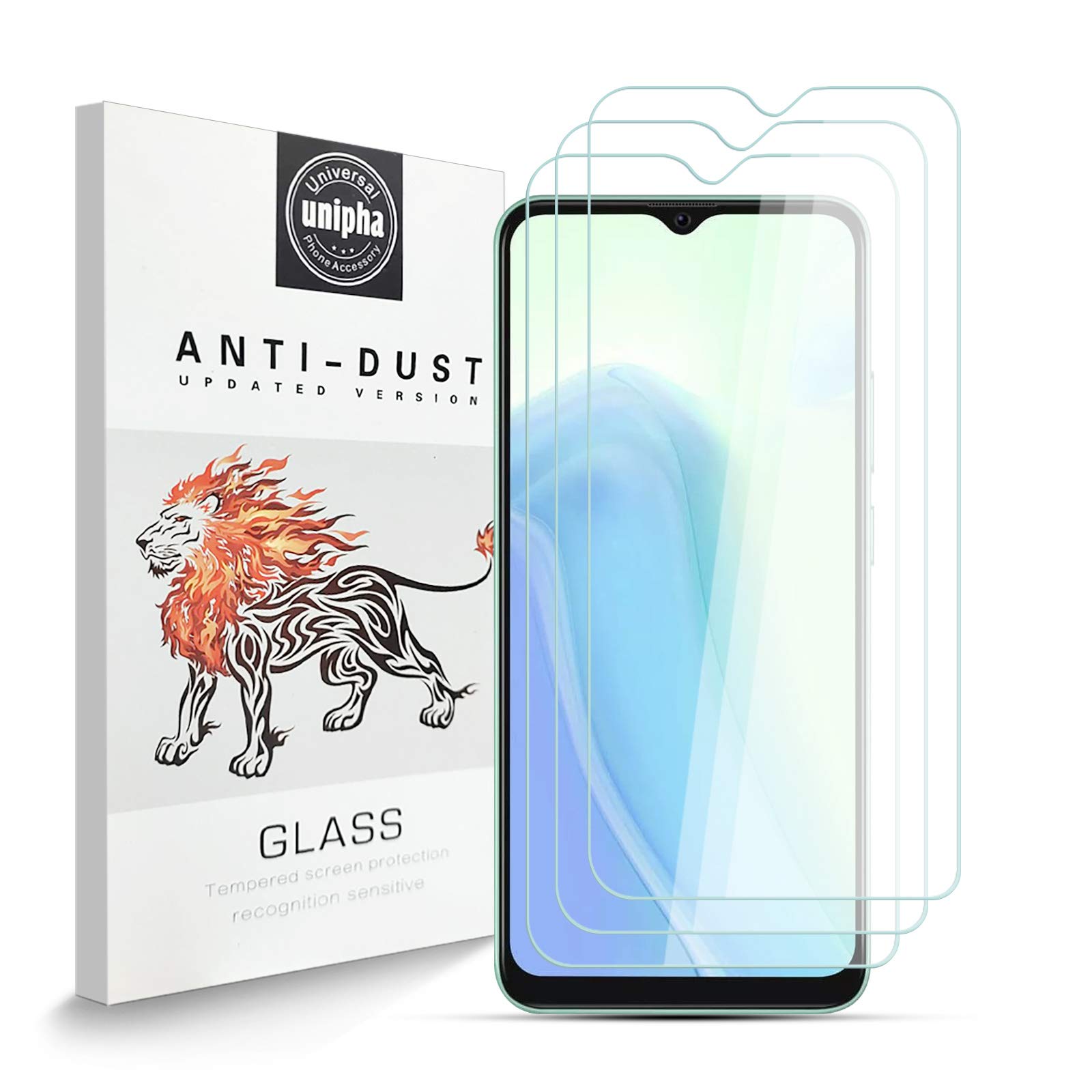 Zidwzidwei Tempered Glass Phone Screen Protector for Blackview A70, 9H Hardness Tempered Glass, Anti-Scratch, Easy Installation, Shatterproof Screen Protector for Blackview A70 [Pack of 3]