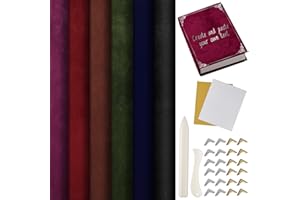 Humyoun Book Binding Cloth Kit, Includes 12''x16'' Bookcover Cloth Fabric 24 Decorative Corners 3 Iron on Vinyl Sheets Bone Folder Tools, Backing Paper,for Old Book DIY Craft Supplies(Vintage Series)
