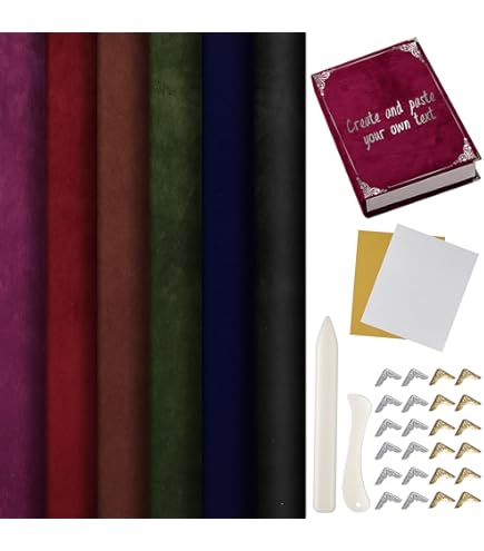 CRASPIRE 51 X 11.8inch Suede Book Cloth For Book Binding Fabric Surface Paper Backed Bookcover Books Album Scrapbooking Archival DIY Covering Protector Bookcloth Bookbinding Supplies Dark Red - View #5