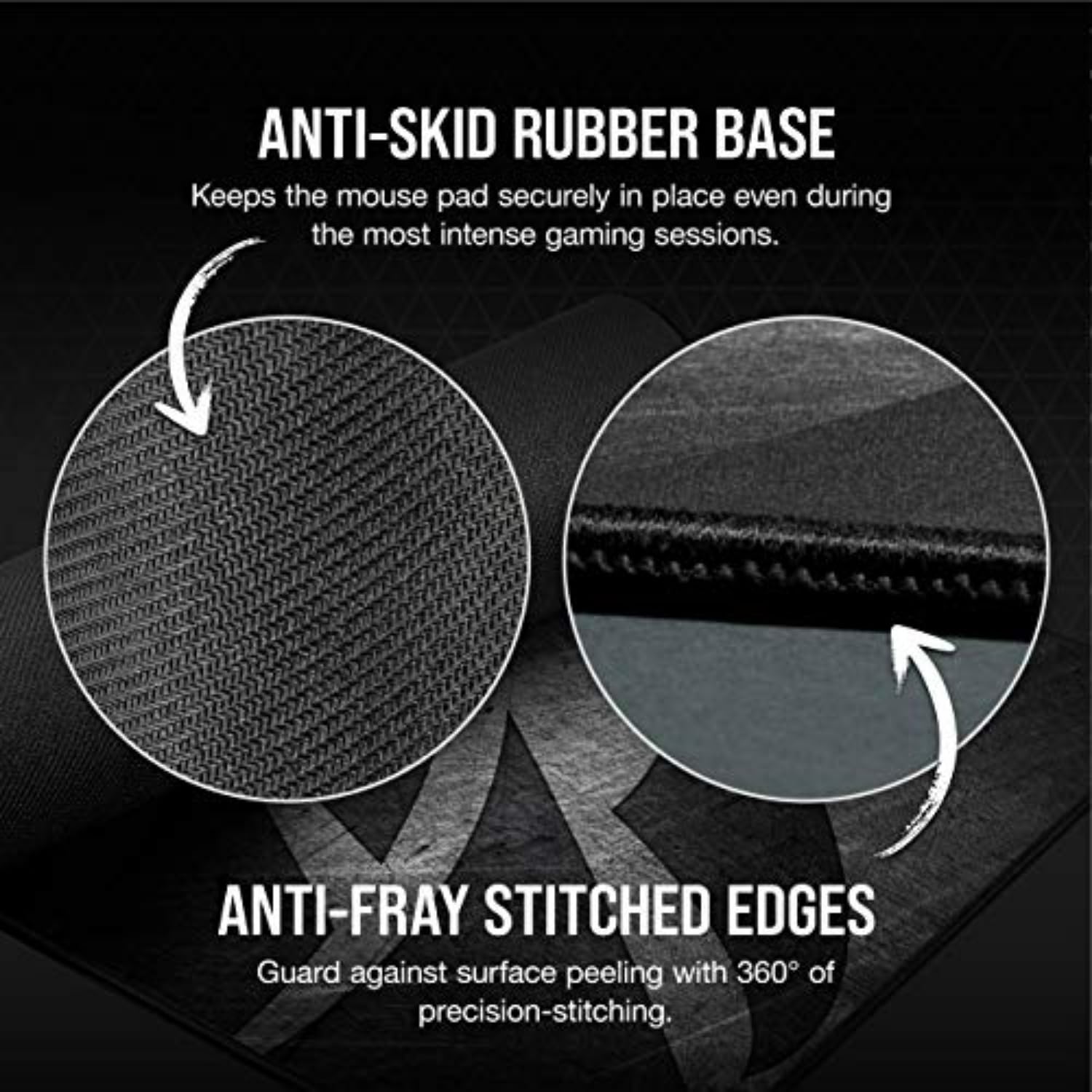 Corsair MM300 PRO Spritzwassergeschütztes Premium-Gaming-Mauspad aus Stoff (Fläche 93 × 30 cm, Mikrofasergewebe, 3mm Starke Weiche Gummikonstruktion, Gummiunterseite) Extended, Schwarz/Grau 6