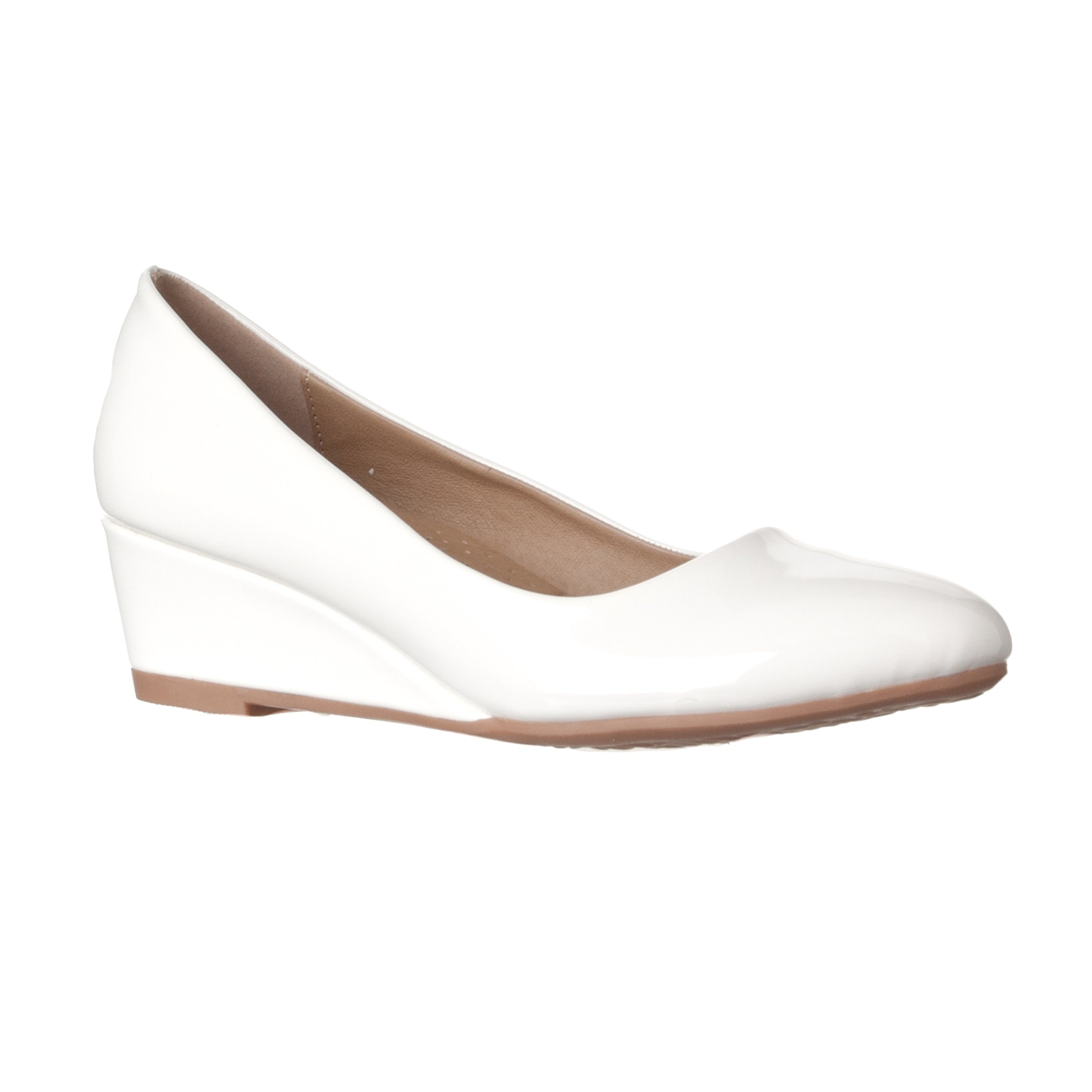 Riverberry Women's Alice Low-Height Round Toe Wedge Pumps