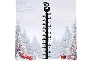 ASENRON 24 inch Snow Gauge Outdoor, Upgraded Iron Art Snow Measuring Gauge, Winter Snow Measuring Stick, Xmas Snow Depth Measure Rod, Snow Gauge for Yard, Lawn and Garden, Christmas Snow Ruler, Easy to Read