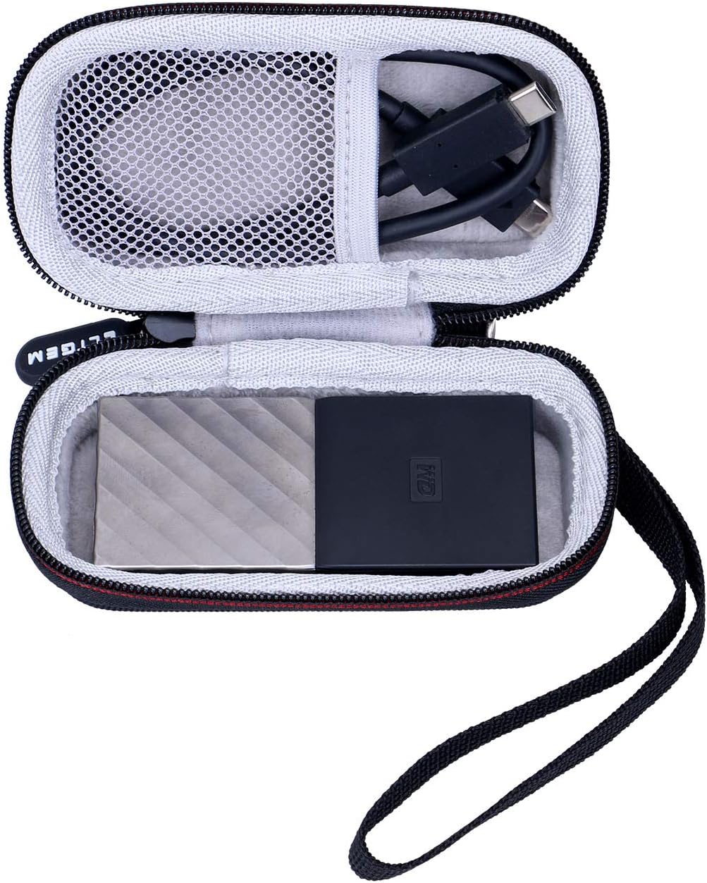 LTGEM EVA Hard Case for WD My Passport SSD Portable Storage 1TB/2TB/256GB/512GB-USB3.1-WDBKVX0010PSL-WESN-Travel Protective Carrying Storage Bag