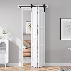FREDBECK 32X84(Double 16x84) White Bifold Barn Door