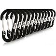 Booms Fishing CC1 Multi-Use Carabiner Clip, 6 Pack Small Caribeener Clips, Mini Keychain Caribeaner Clip 2 inch, Aluminum D Ring Carabiners, Multi-colored
