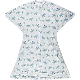 SleepingBaby Zipadee-Zip Transition Swaddle - Cozy Baby Swaddle Blanket with Zipper Convenience - Roomy Wearable Blanket for Easy Diaper Changes - Happy Wolf, Small (4-8 Month)