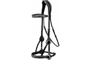 Exion 'Astra' Sidepull Bridle with Rubber Reins (Black, Cob) (Black, Cob)