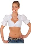 Sexy  Dirndl  Blouse White with Laces and Adjustable Cutting Depth Size 42